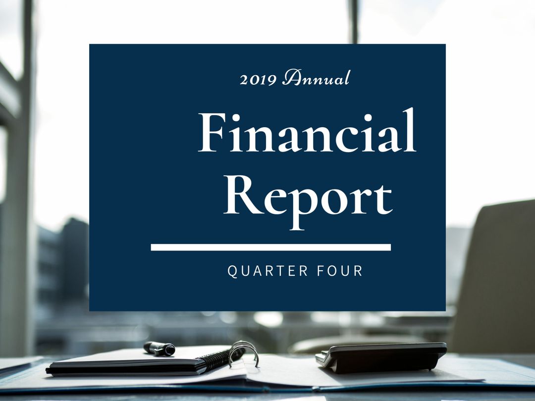 Quarter Four Financial Report Cover with Professional Corporate Theme