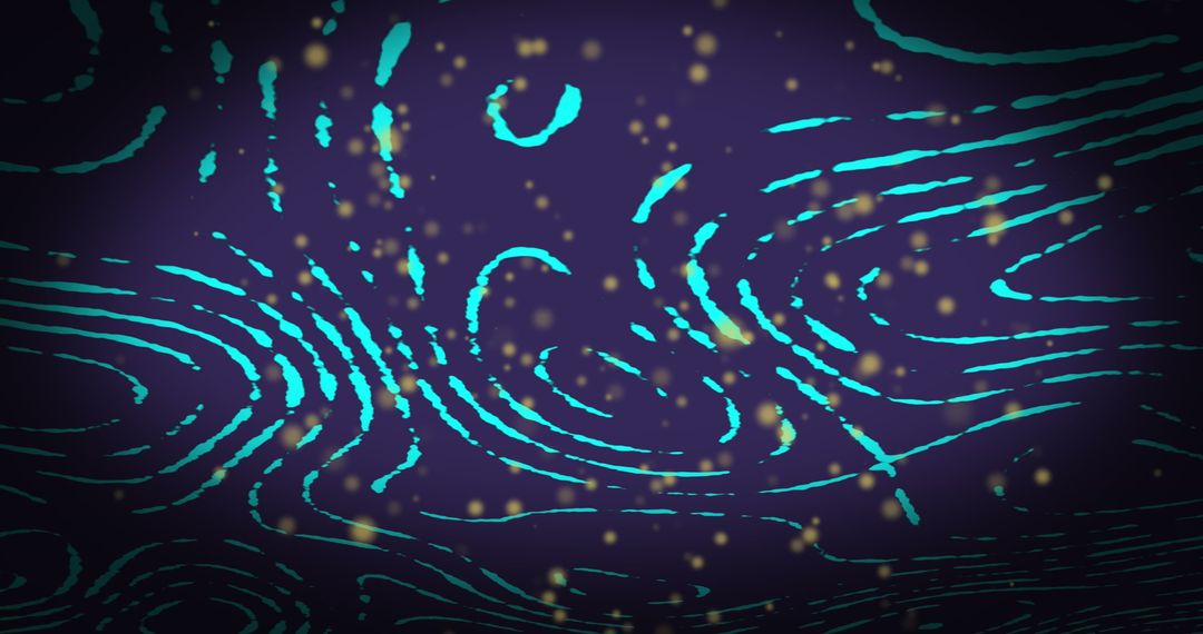 Glowing Yellow Spots on Dark Background with Dynamic Light Streaks