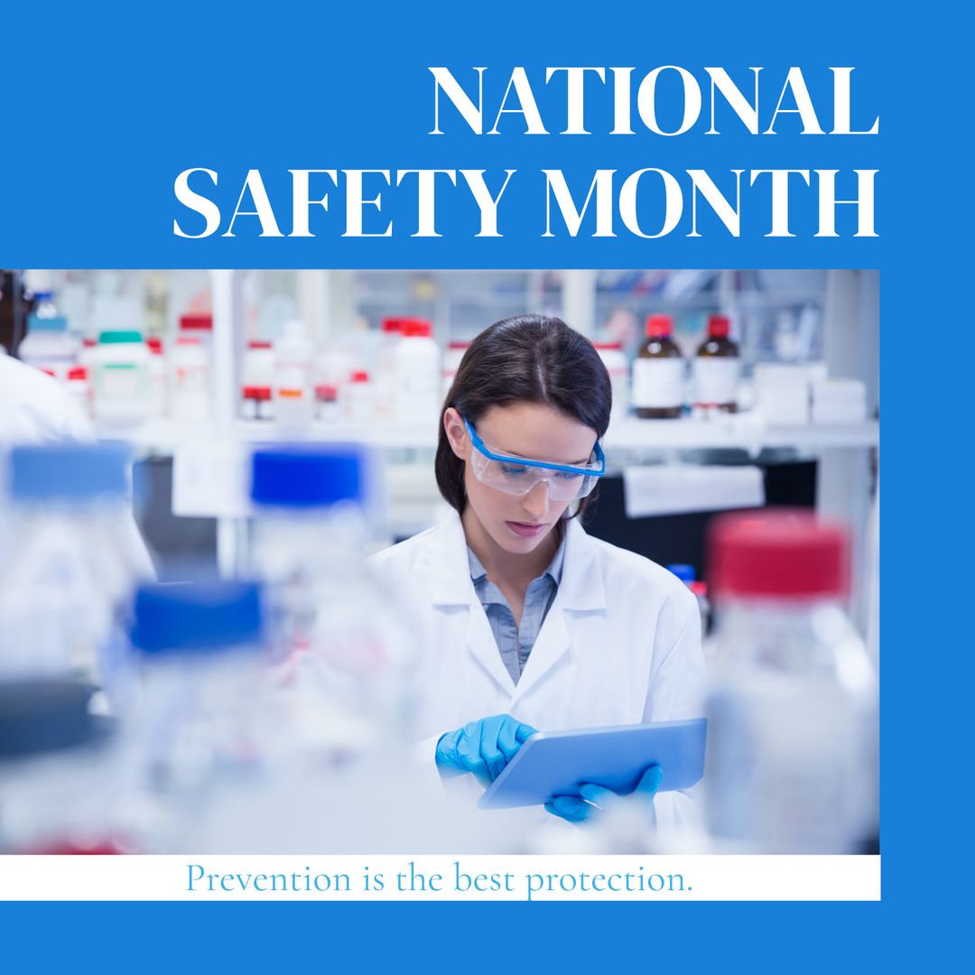 Female Scientist Highlighting Safety During National Safety Month - Download Free Stock Templates Pikwizard.com