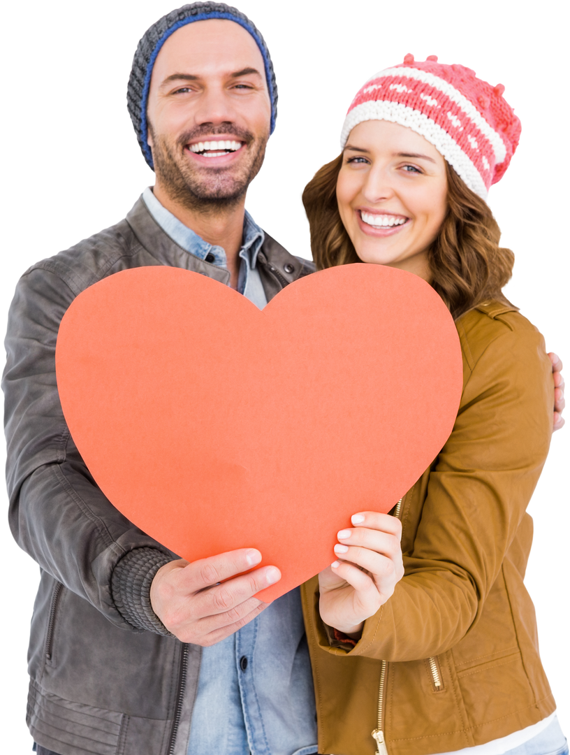 Cheerful Young Couple Holding Red Heart Cutout, Presenting Love - Download Free Stock Images Pikwizard.com