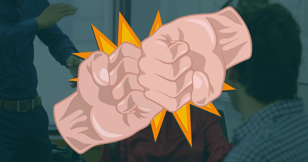 Retro Emoji and Business Collaboration Conceptual Art