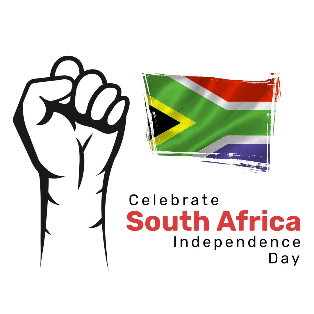 Patriotic Symbol with South African Flag and Independence Message
