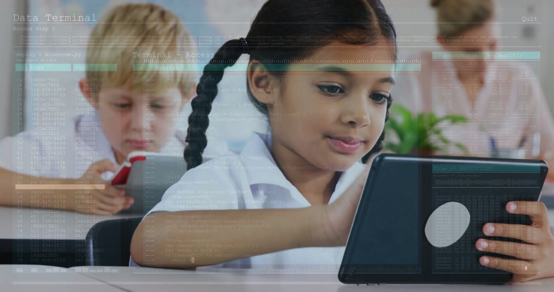 Children Engaged with Tablets in Technology Integrated Classroom