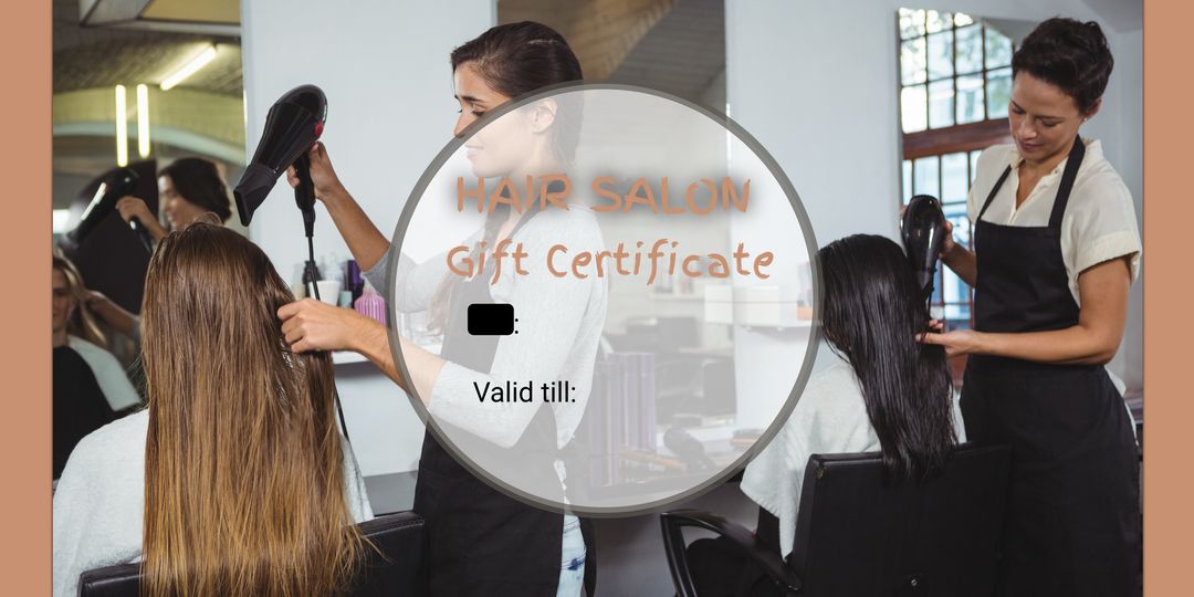 Chic Hair Salon Gift Certificate with Hairdressers - Download Free Stock Templates Pikwizard.com