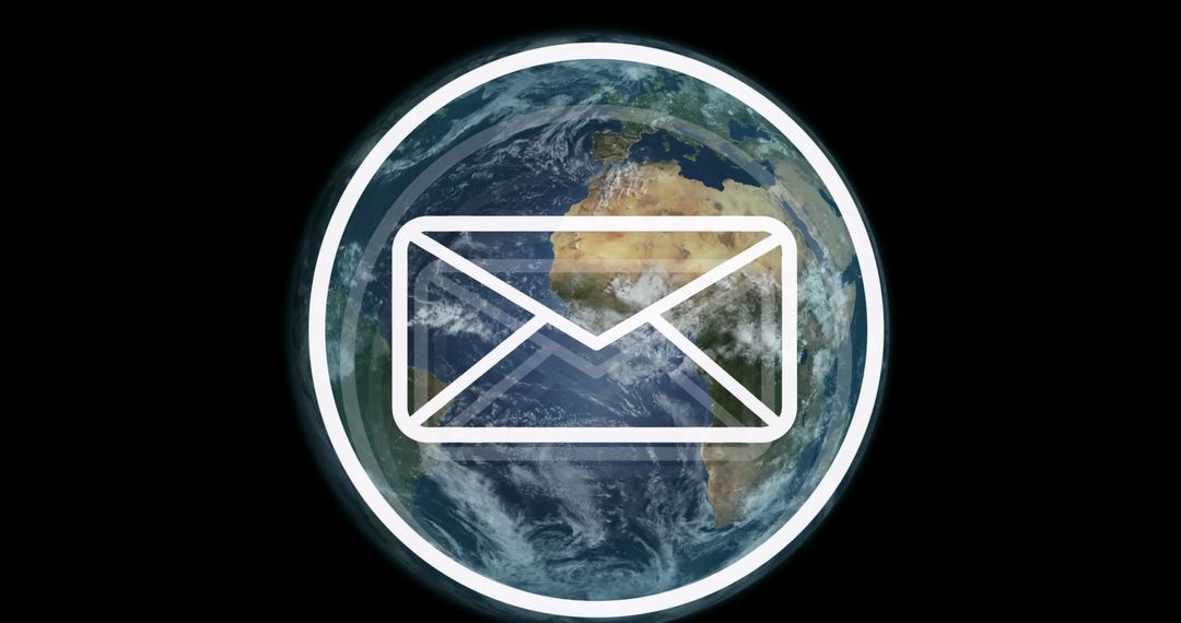 Email Icon overlay with Earth behind highlighting global communication networks