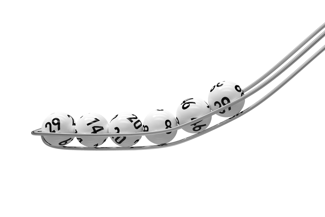 Transparent Lottery Balls on Curved Metallic Track