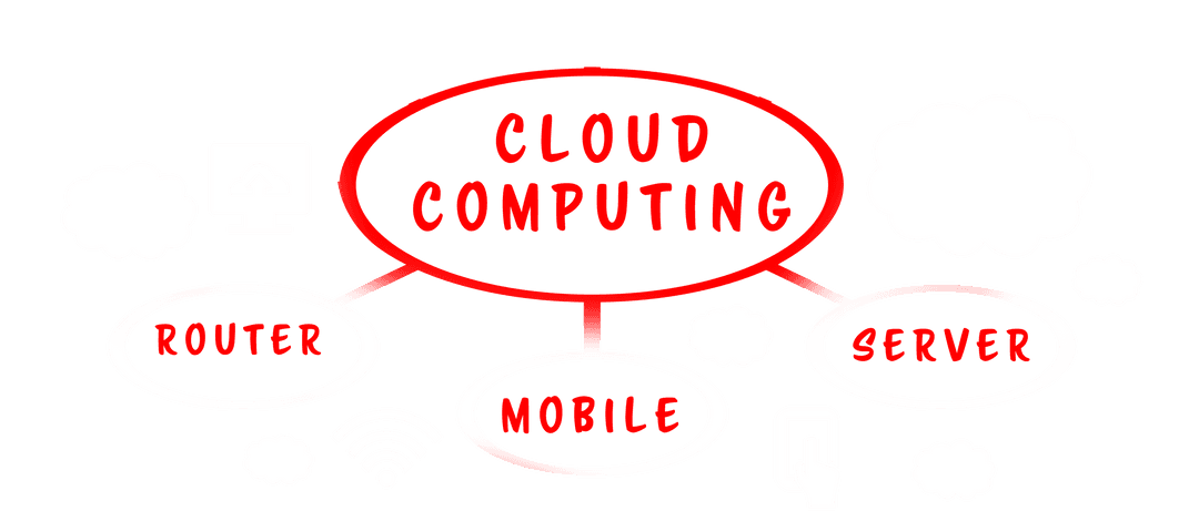 Transparent Cloud Computing Concepts with Router Mobile Server Texts - Download Free Stock Images Pikwizard.com