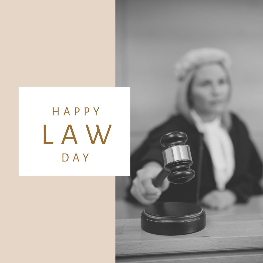 Celebration of Law Day with Female Judge and Gavel