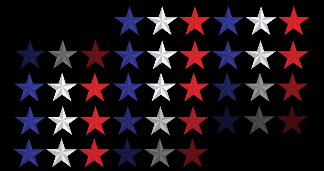 American Flag-Inspired Starry Pattern on Black Background