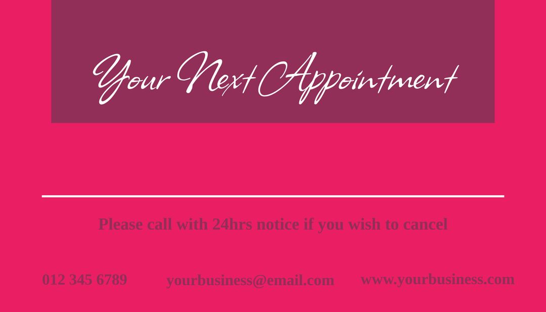Bold Pink Appointment Reminder - Download Free Stock Templates Pikwizard.com