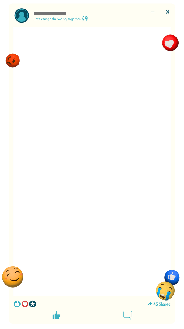 Modern Transparent Social Media UI Template with Emojis