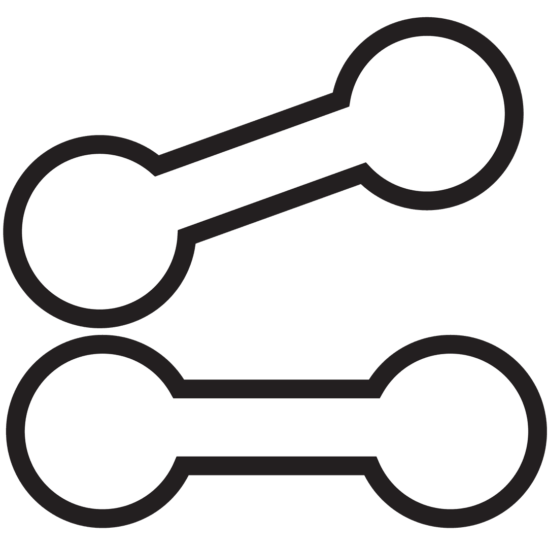 Abstract Minimalistic Connection Symbols on Transparent Background