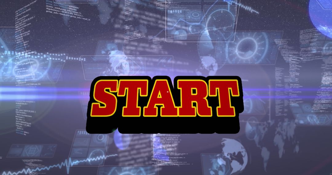 Dynamic Start Message with Futuristic Digital Interface
