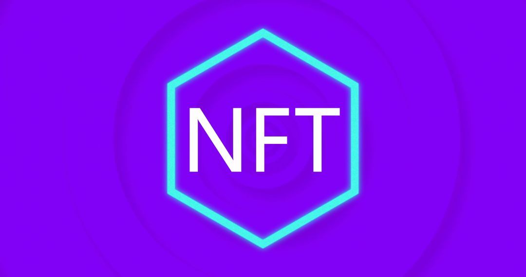 Modern NFT Concept with Hexagonal Design on Purple Background