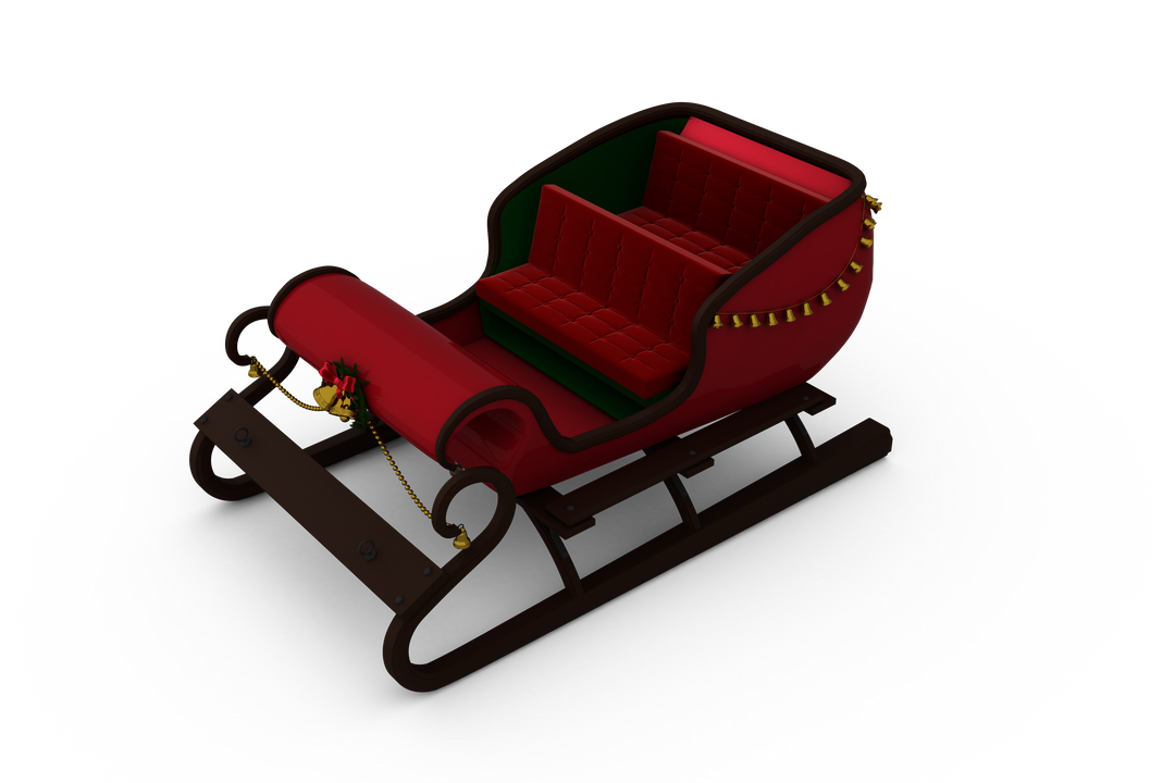 High Angle View of Transparent Empty Christmas Sledge Decorated with Lights - Download Free Stock Images Pikwizard.com