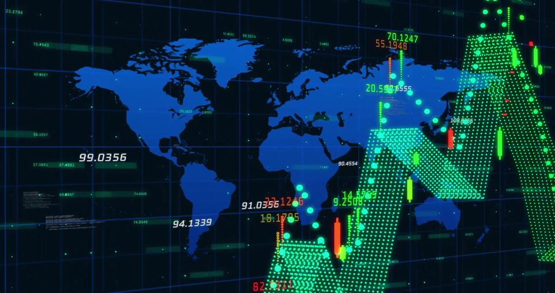 Global network connectivity and data processing on world map