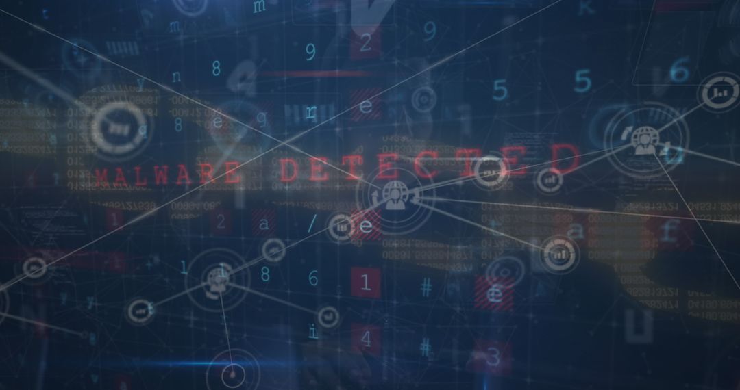 Digital Alert System Indicating Malware Threat on Cyber Interface