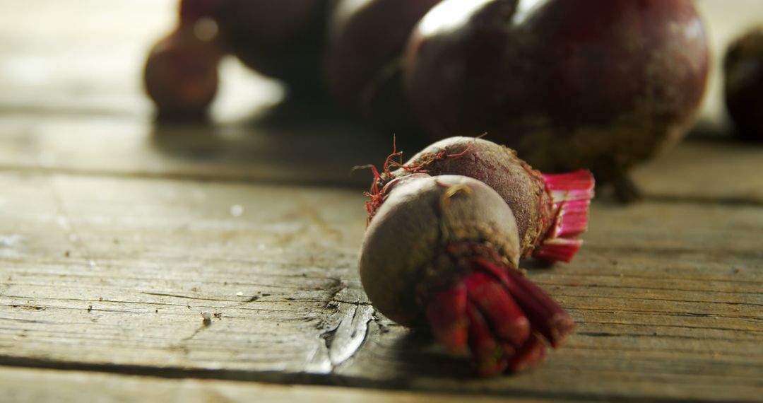 Macro Shot of Fresh Beetroots on Rustic Wooden Table - Free Images, Stock Photos and Pictures on Pikwizard.com