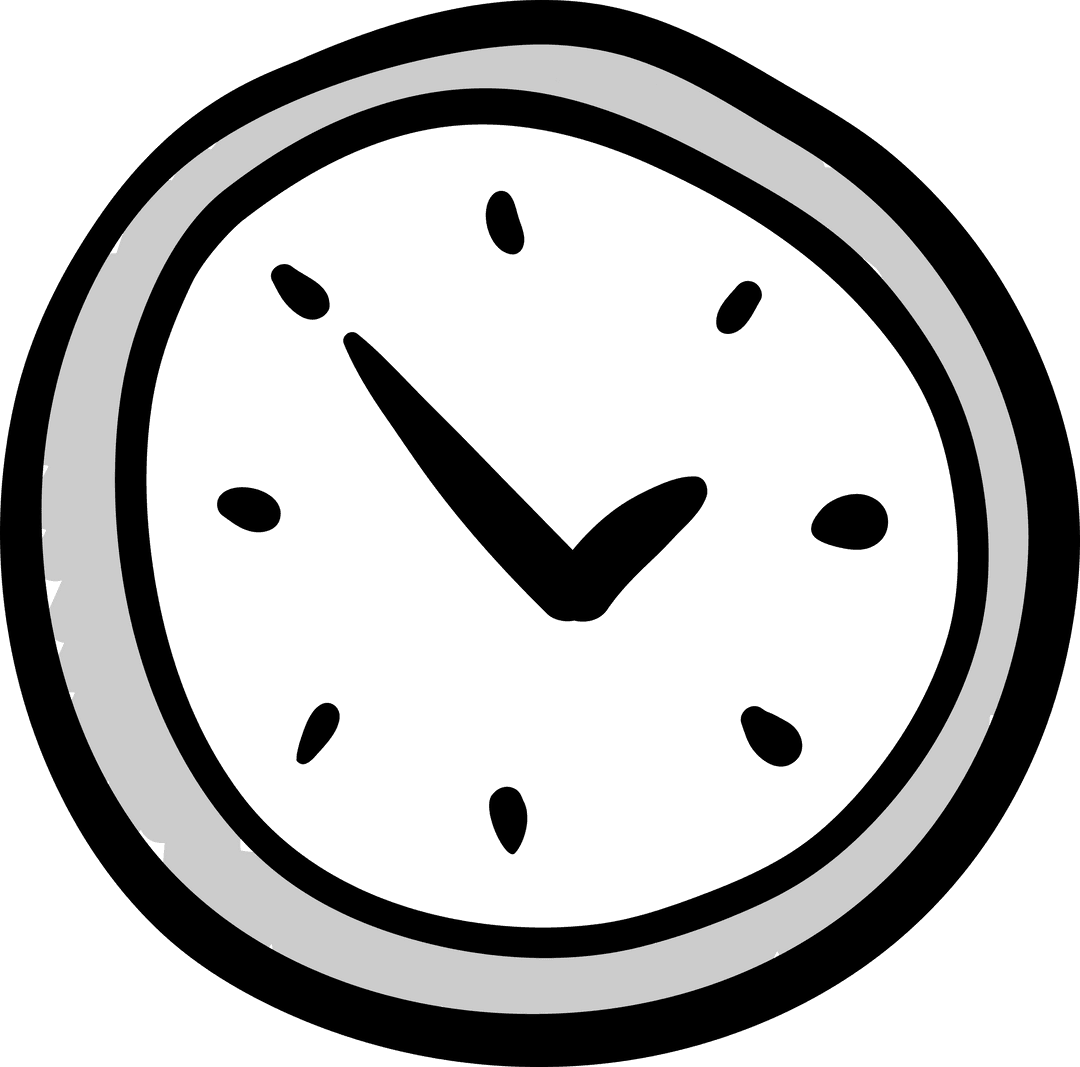 Transparent Clock Illustrating Time Concepts