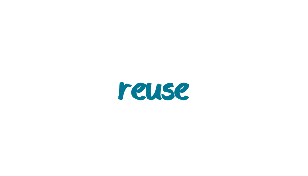 Blue Reuse Text Isolated on Transparent Background