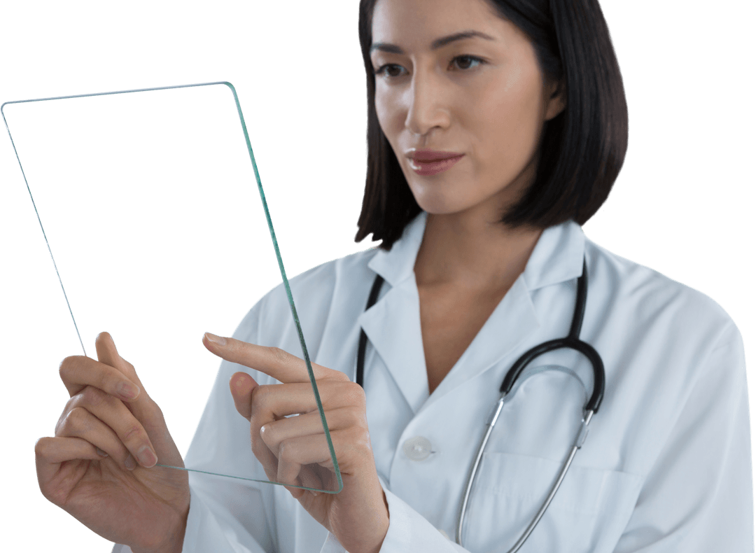 Transparent Interface Medical Technology with Female Doctor