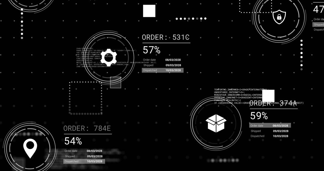 Advanced Data Processing Interface with AI Elements on Black Backdrop - Free Images, Stock Photos and Pictures on Pikwizard.com