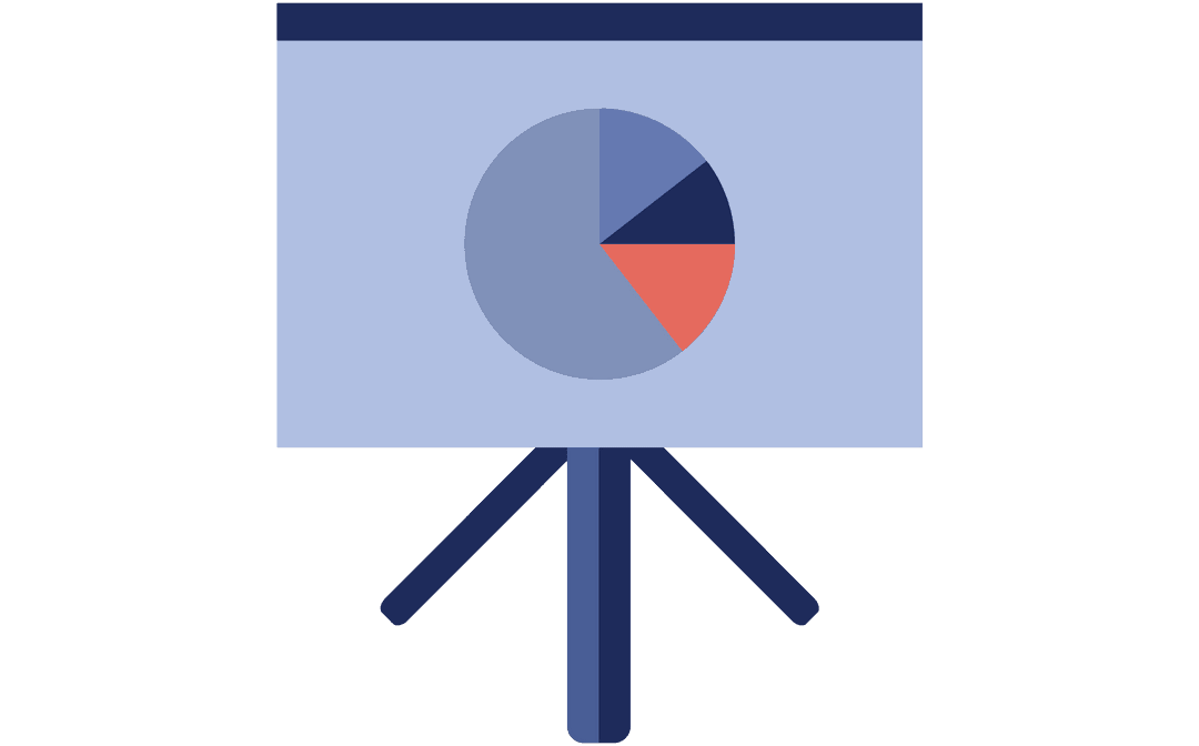 Transparent Pie Chart on Stand for Business Presentations