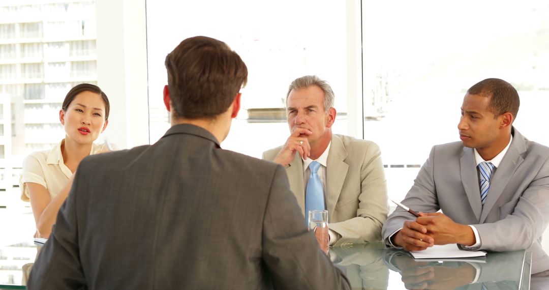 Prospective Business Executive Facing Diverse Interview Panel
