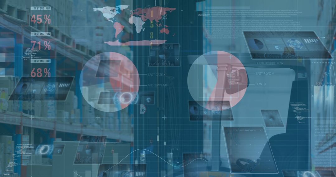 Futuristic Warehouse Supply Chain Data Visualization