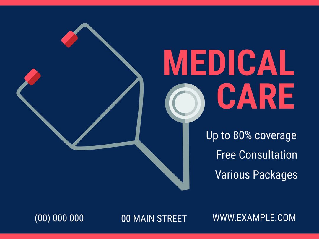 Healthcare Services Promotion with Stethoscope and Offer Details