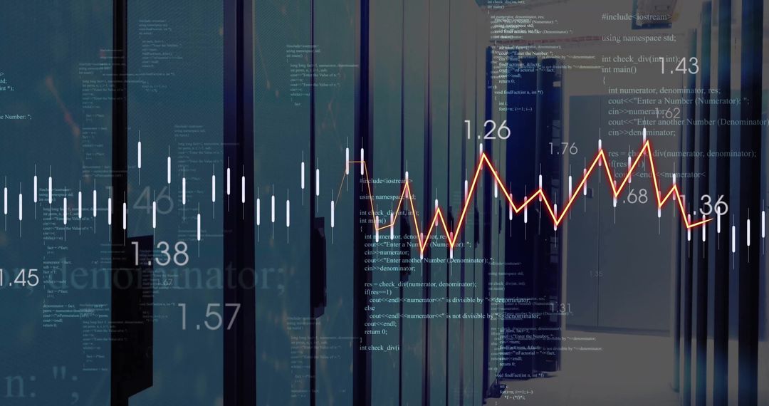 Digital Data Visualization with Computer Servers Background