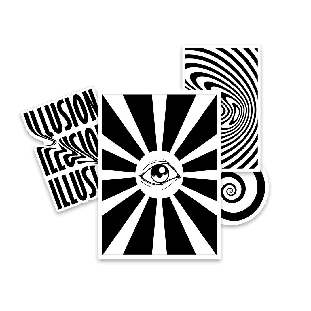 Abstract Black and White Geometric Optical Illusion Artwork