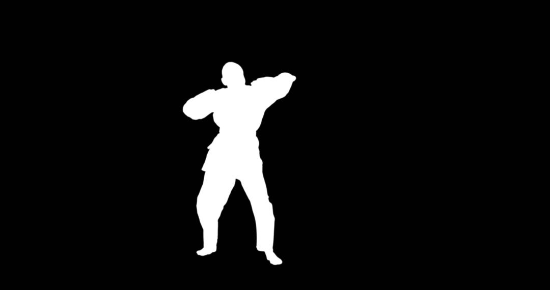 Karate Practitioner Silhouette in Action on Black Background - Free Images, Stock Photos and Pictures on Pikwizard.com