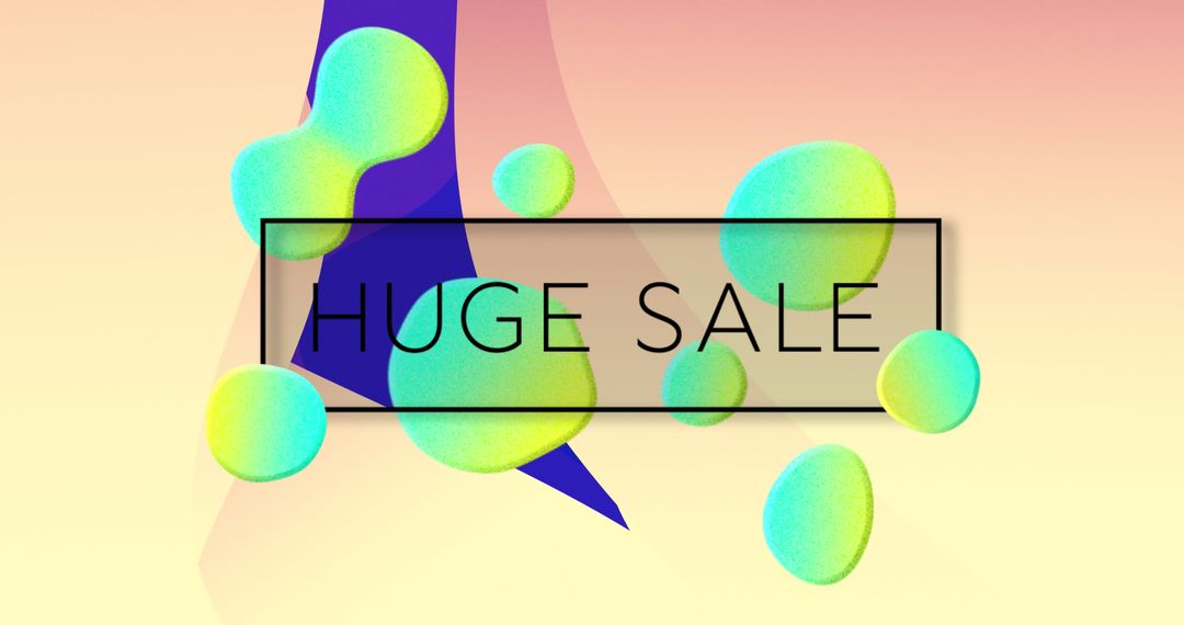 Vibrant Huge Sale Banner with Abstract Shapes