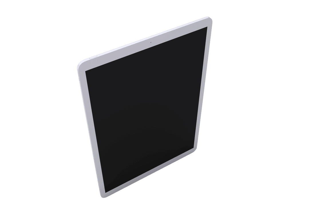 Transparent View of Digital Tablet with Blank Screen