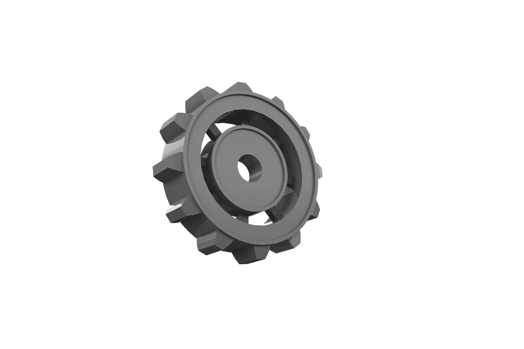 Close-Up of Transparent Silver Gear on White Background