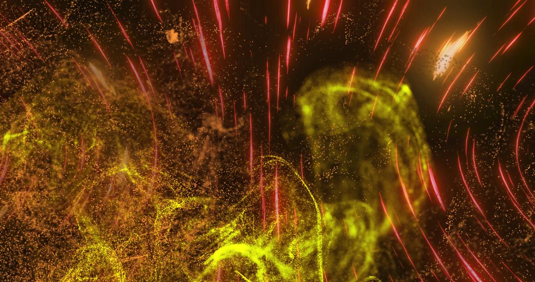 Dynamic Particle Burst with Vibrant Light Trails