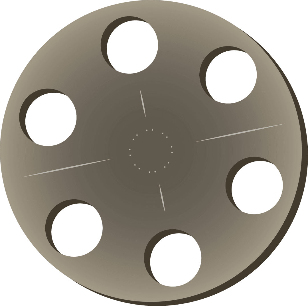 3D Metal Disc with Circular Cutouts on Transparent Background