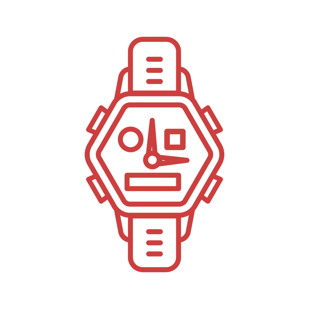 Red Watch Symbol Illustration on Transparent Background