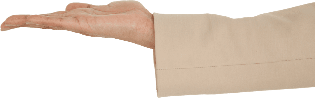 Transparent Businesswoman's Hand Offering Gesture