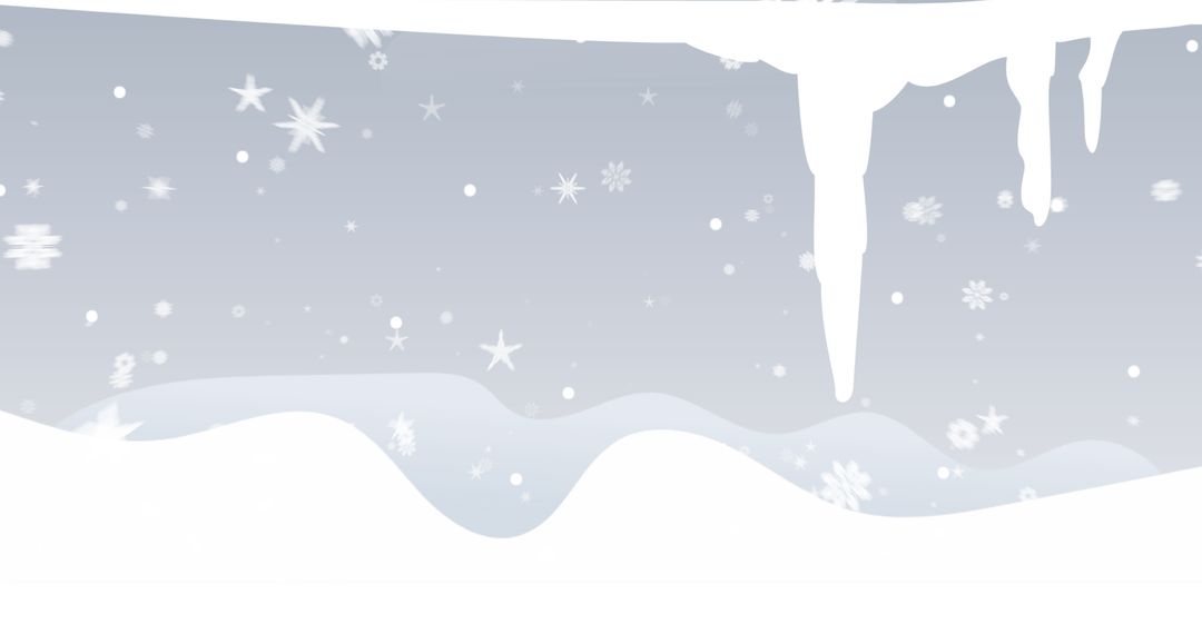 Falling Snowflakes and Icicles in Winter Wonderland