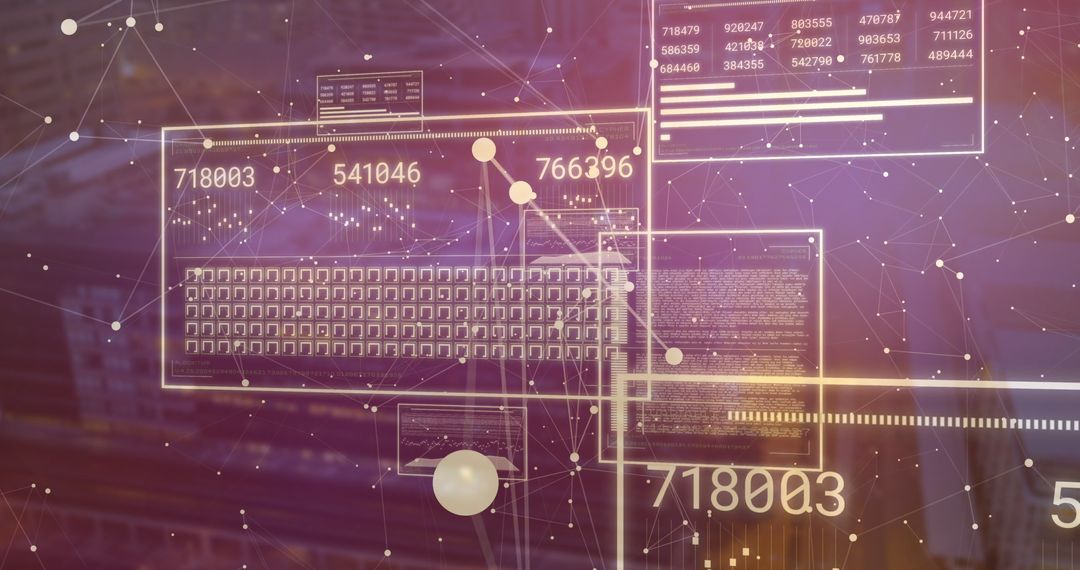 Futuristic Data Panels and Interfaces in Network Control Room