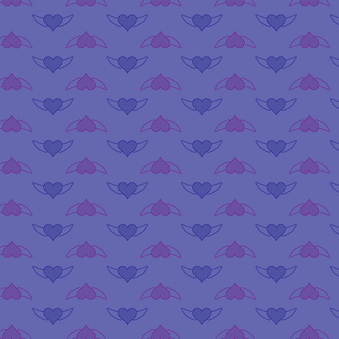 Colorful Abstract Heart Pattern on Transparent Background