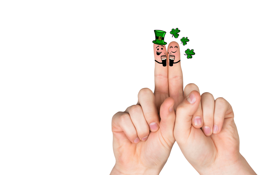 St. Patrick's Day Finger Puppets on Transparent Background