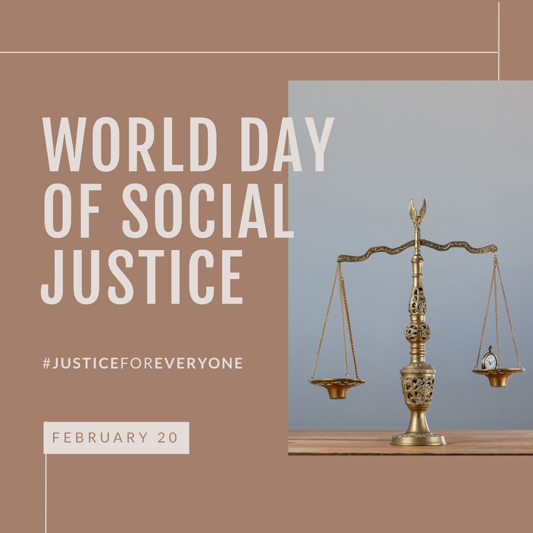 World Day of Social Justice Celebration with Balanced Scales