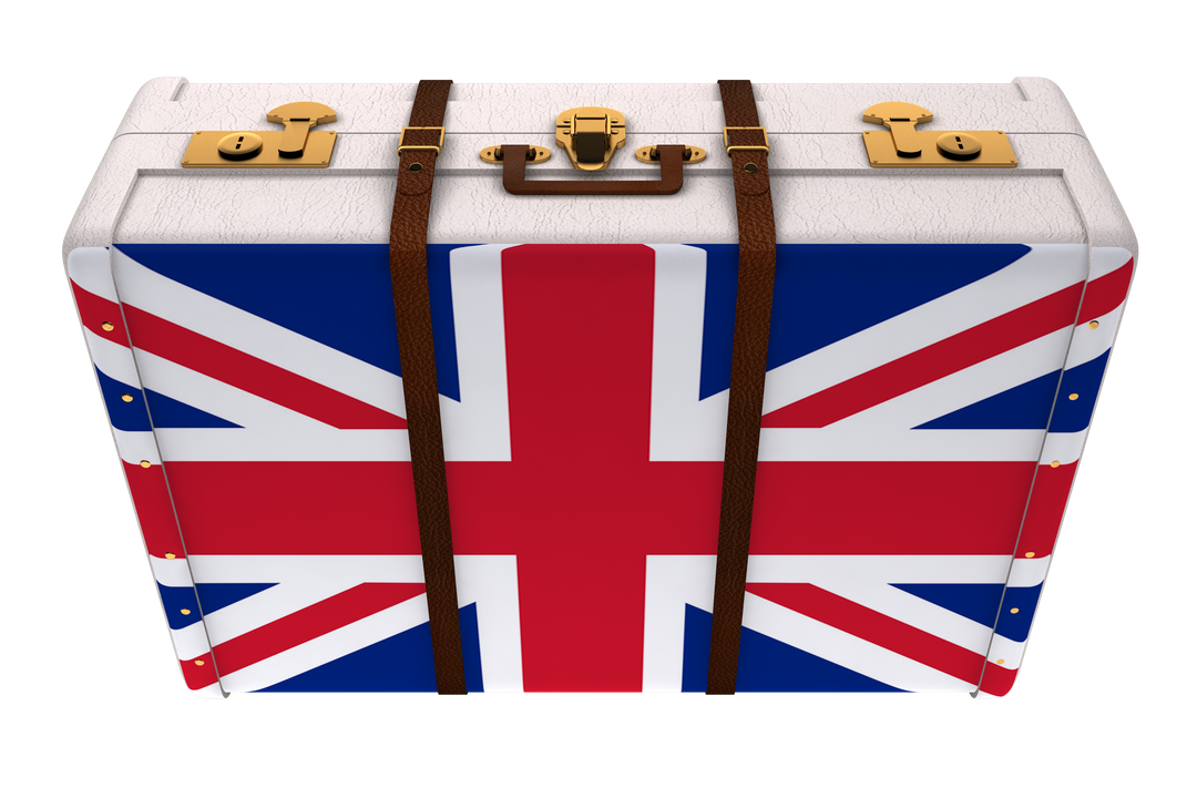 Suitcase with Great Britain's Flag on Transparent Background - Download Free Stock Images Pikwizard.com