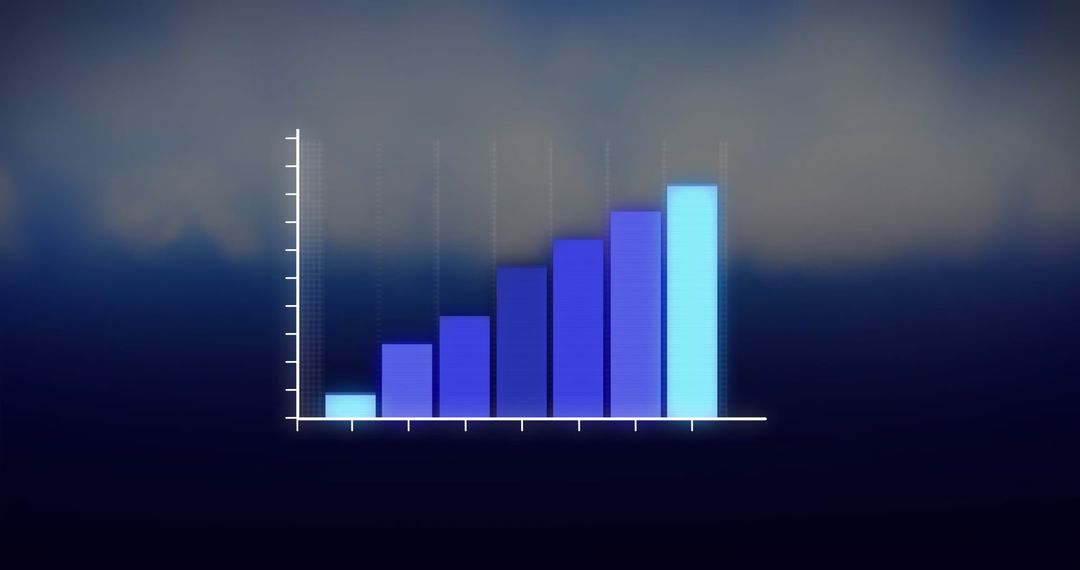 Increasing Data Bar Chart on Gradient Background