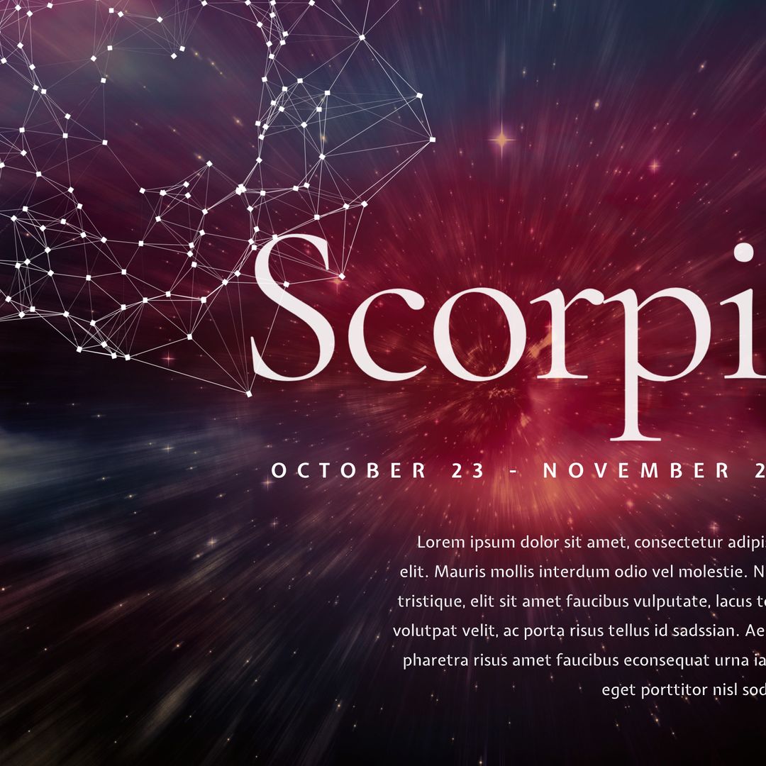 Mystical Scorpio Zodiac Theme with Constellation and Starry Background - Download Free Stock Templates Pikwizard.com