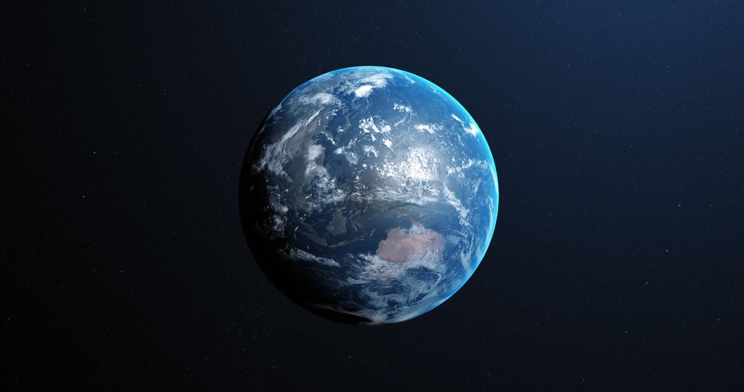 Earth from Space Highlighting Global Connectivity and Digital Communication