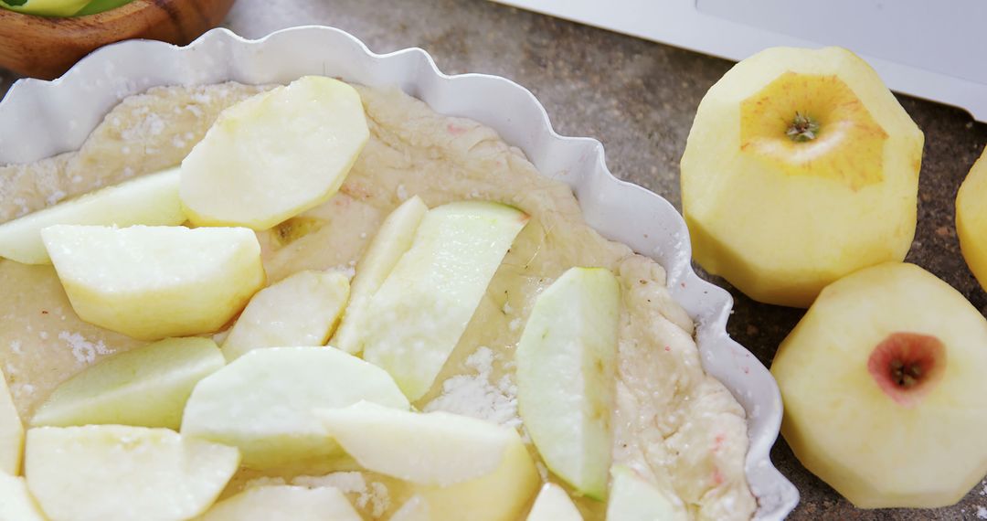 Preparing Homemade Apple Pie with Fresh Apples and Dough - Free Images, Stock Photos and Pictures on Pikwizard.com